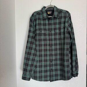 Green Plaid Men's Eddie Bauer size XL Tall Shirt